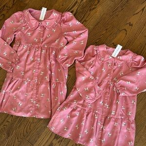 COPY - Janie and Jack Pink Dog print Dress sisters 7/8 and 10/12 🐕🎀🌿 NWT